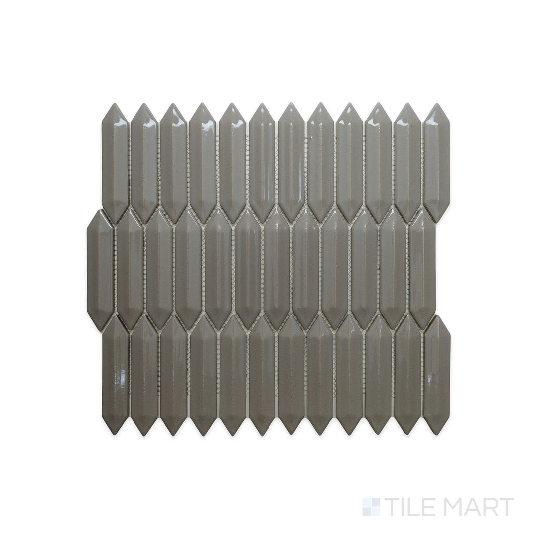 CC Mosaics Plus 1X4 3D Picket Tender Gray Bright