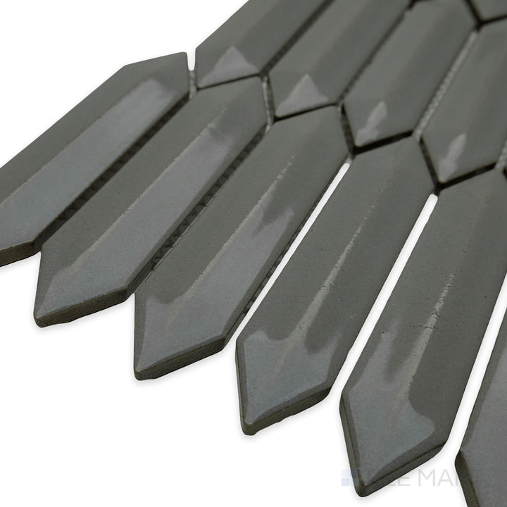 CC Mosaics Plus 1X4 3D Picket Tender Gray Bright