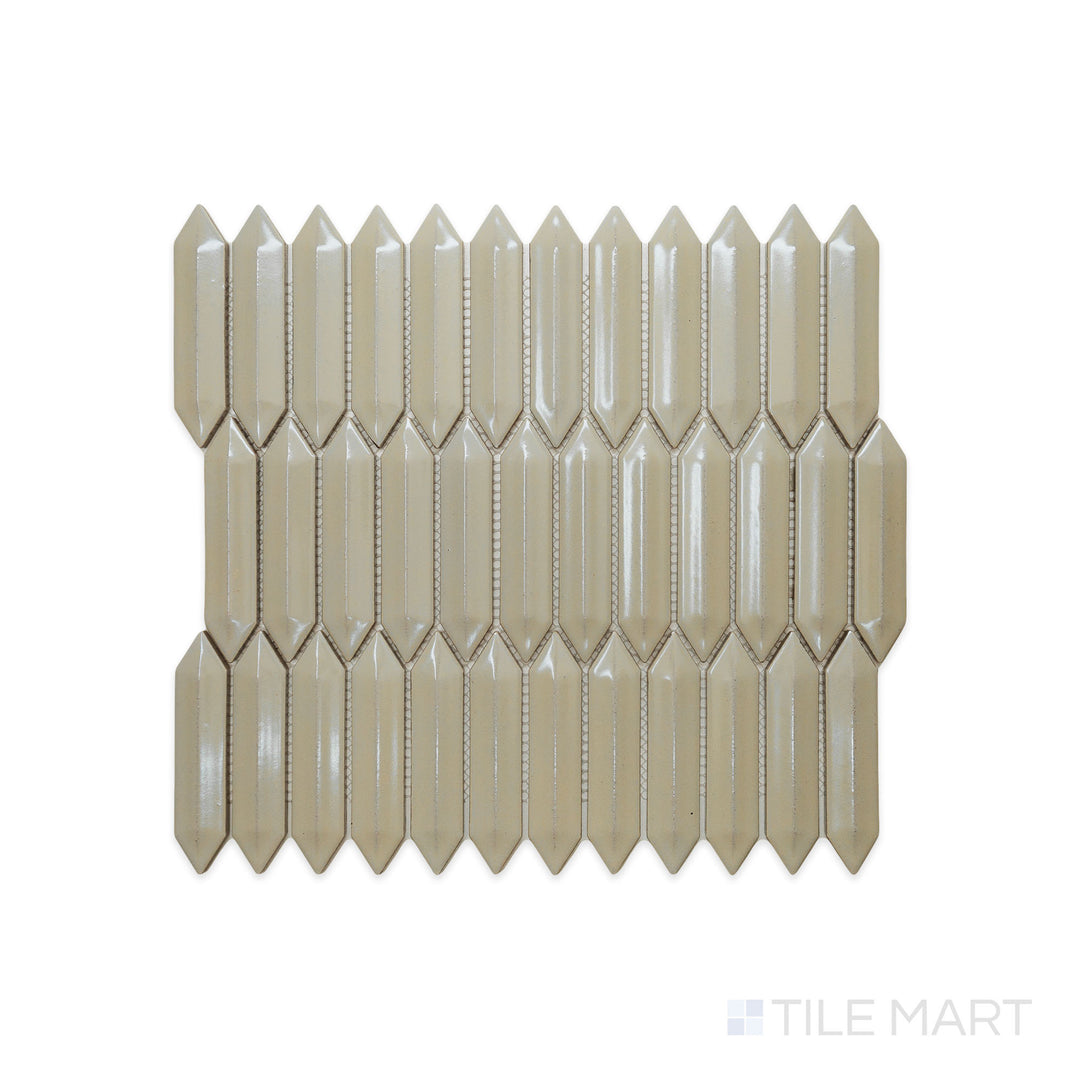 CC Mosaics Plus 1X4 3D Picket Taupe Bright