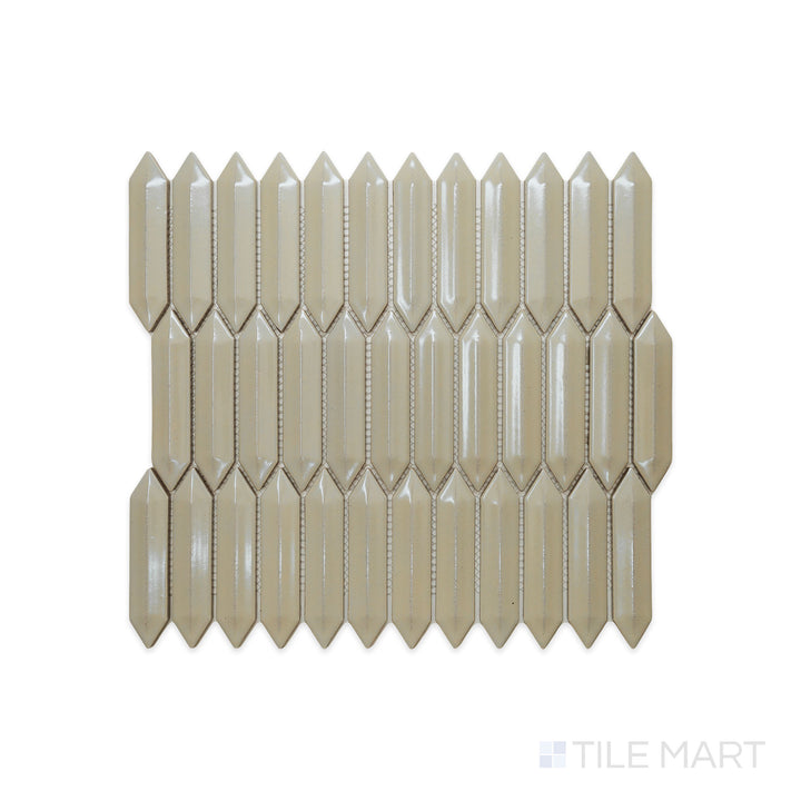 CC Mosaics Plus 1X4 3D Picket Taupe Bright