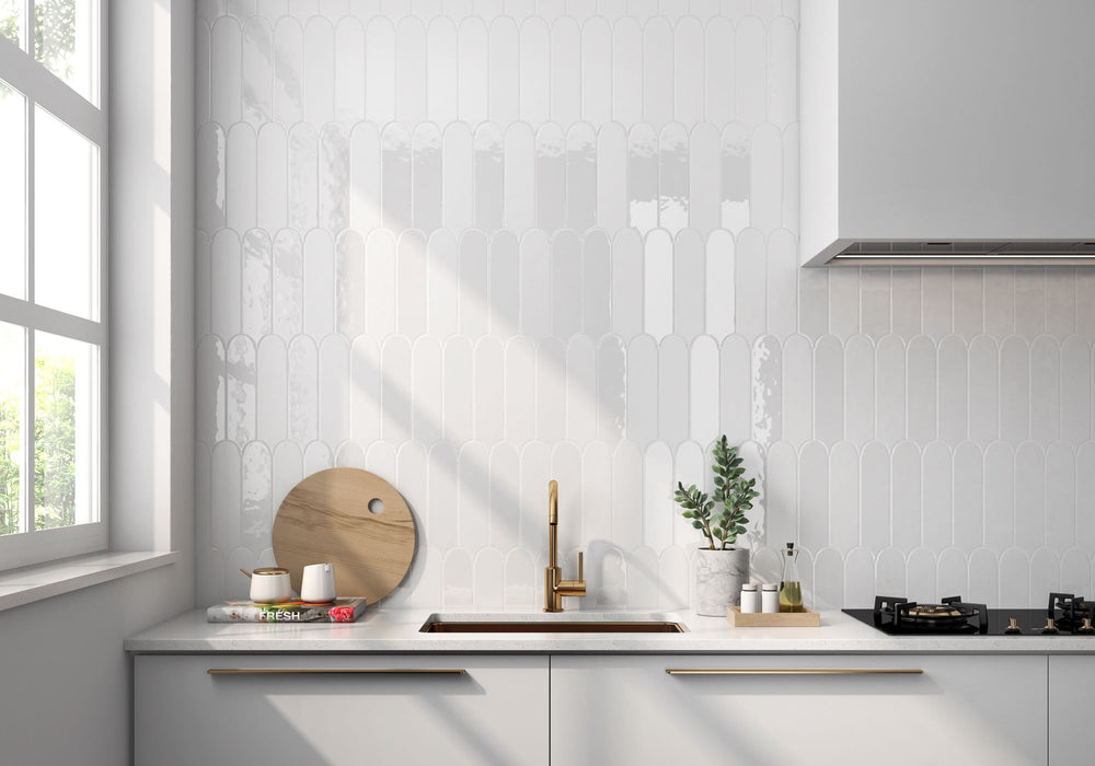 Enhance your space with Feathers White Ice 3X12 matte ceramic tile, offering a soft, refined texture for an elegant and timeless aesthetic.