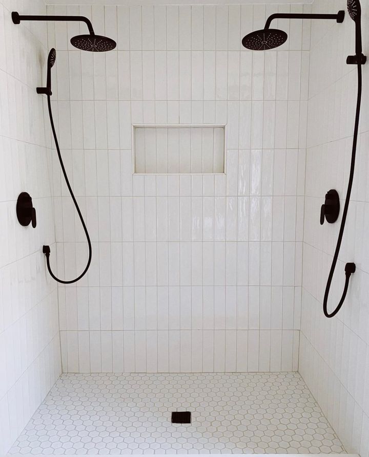 Flow White 3x12 bright ceramic tiles with a clean, glossy finish that enhances brightness and modern appeal.