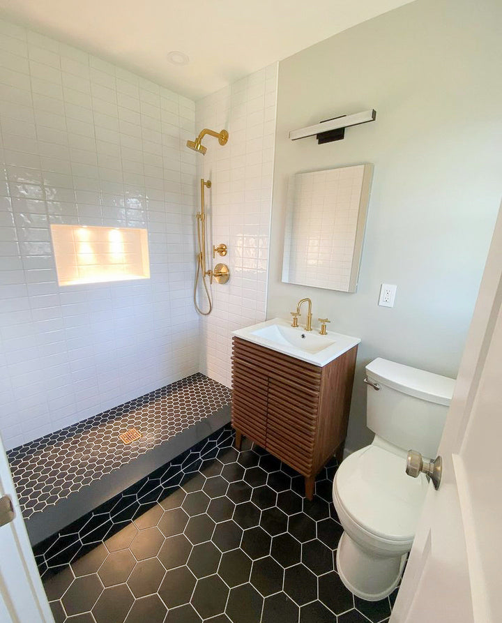 Maiolica White 3x6 bright ceramic tiles with a clean, glossy finish, adding a timeless and luminous touch.