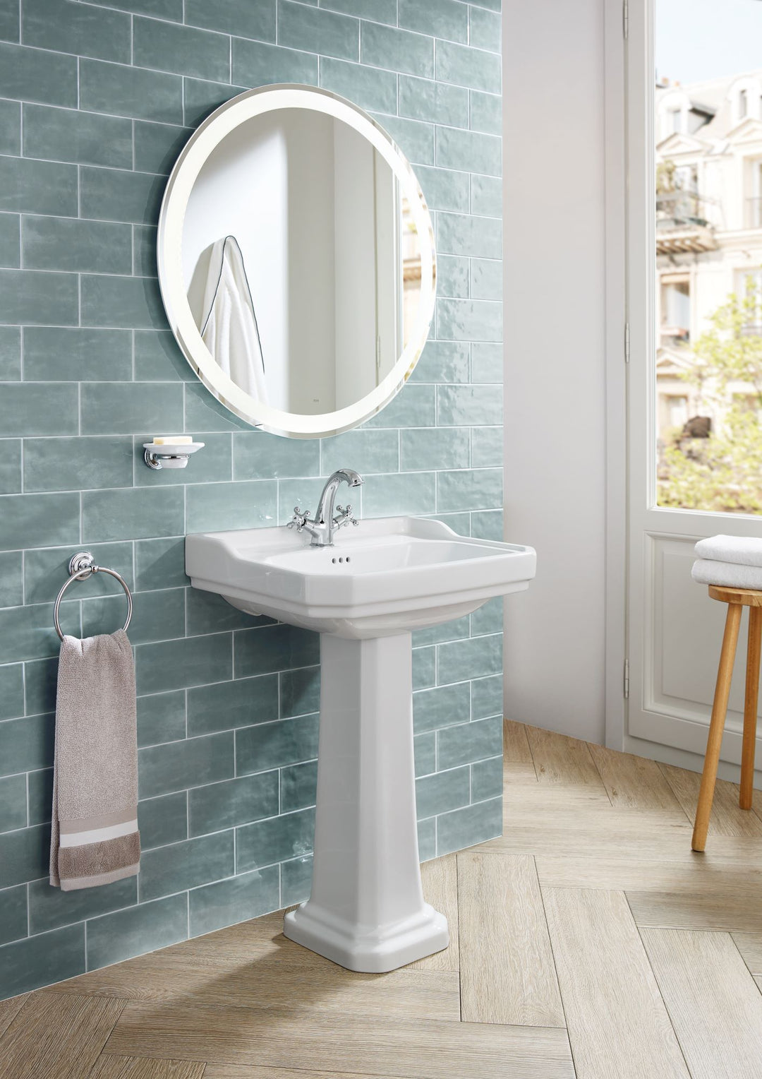 Infuse a refreshing coastal vibe with Maiolica Aqua 4X10 bright ceramic tile, a perfect touch of serenity and sophistication.