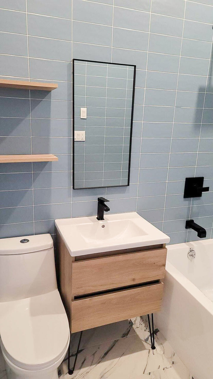 Maiolica Blue Steel 4x10 matte ceramic tiles with a deep blue tone and matte texture for a bold yet refined look.