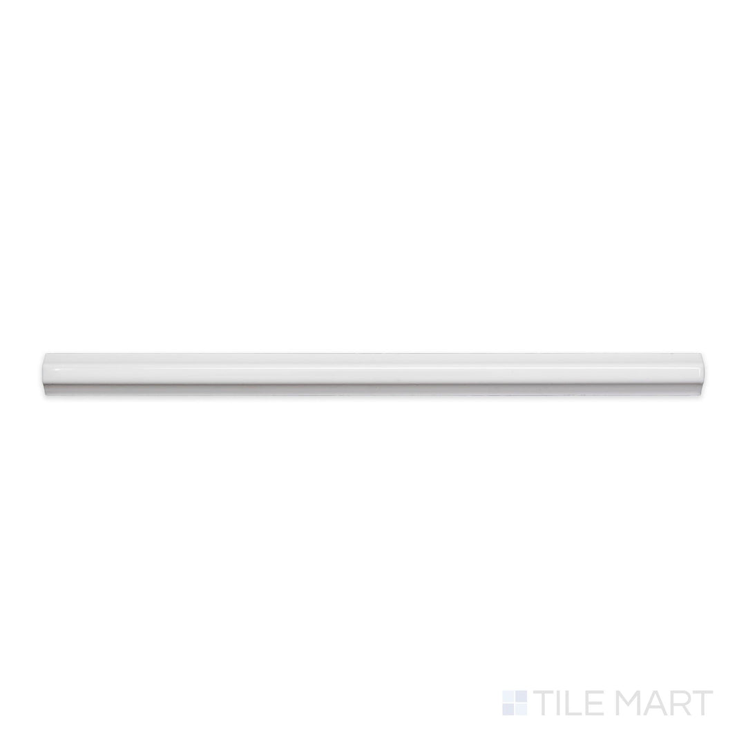 A top-down view of Maiolica White 0.5x10 bright ceramic pencil, showcasing its crisp white tone and glossy, refined finish.