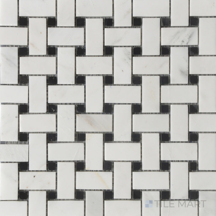 Rockart Basket Weave Black & White Polished Mosaic