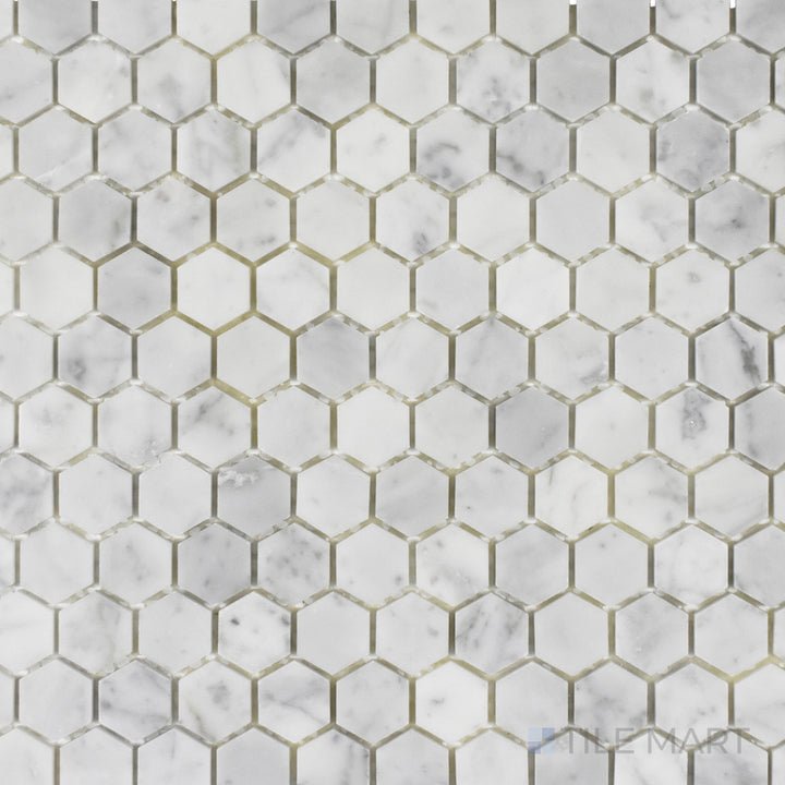 Rockart 1X1 Hexagon Carrara Marble Mosaic