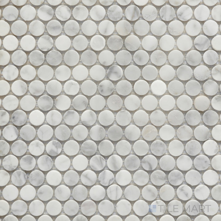 Rockart Penny Round Carrara Marble Mosaic