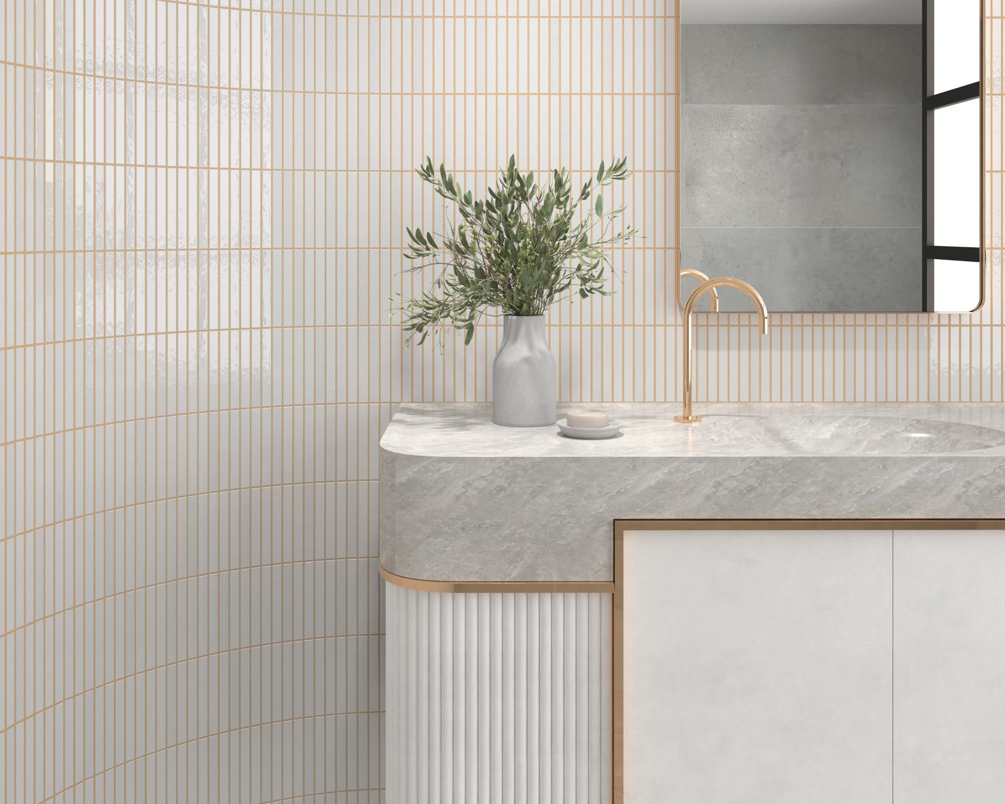 Kit Kat Ocean 4.5X9 Glossy Porcelain Mosaic | Tilemart