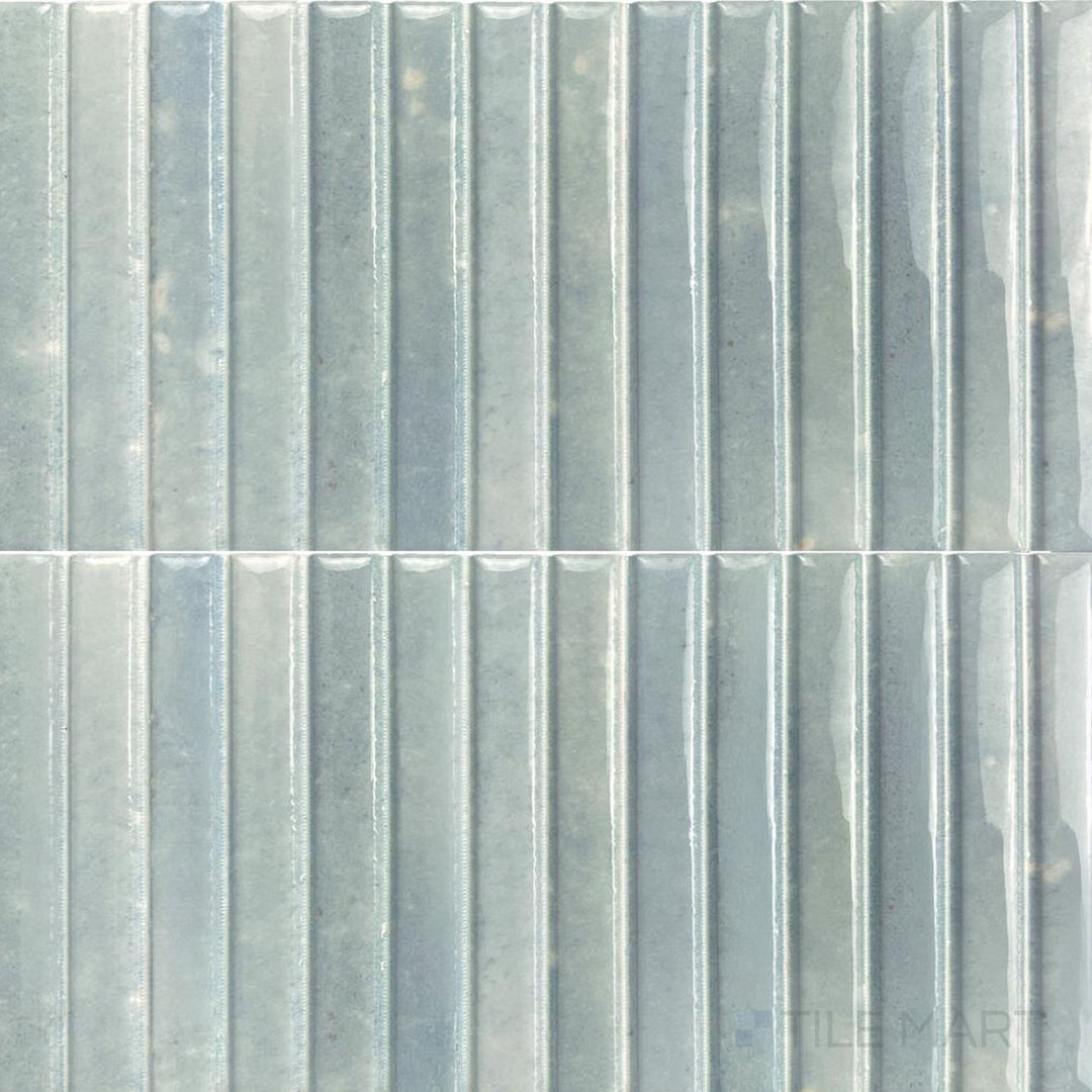 Cool blue-green hues and a smooth gloss coat give this Kit Kat Water mosaic a refreshing visual appeal.