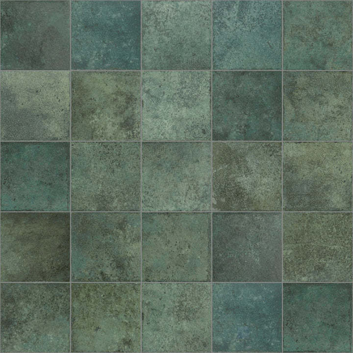 Matte emerald green porcelain tile in a 6x6 size with R11 slip resistance, offering both style and durability.