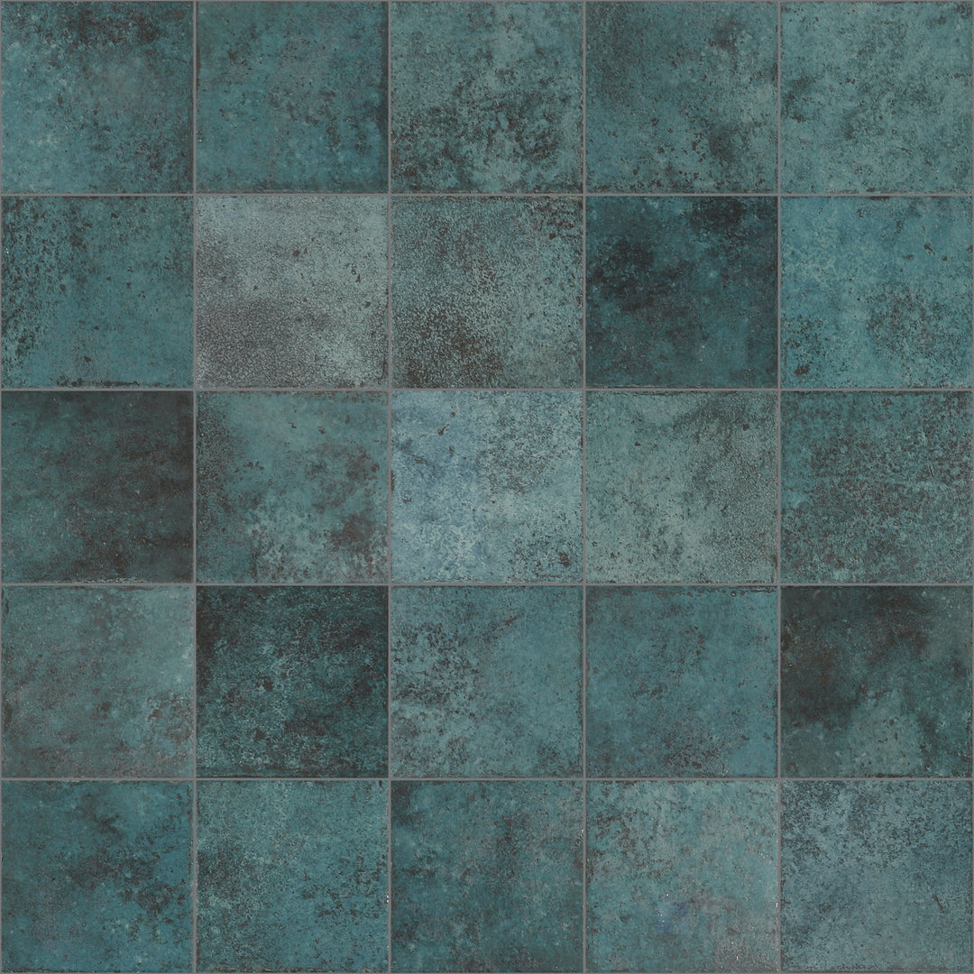 This 6x6 matte tile in vibrant turquoise features an R11 surface texture, combining bold color with function.
