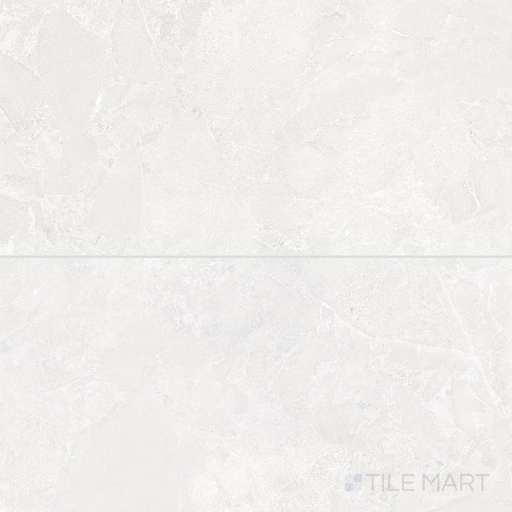 This 12x24 matte porcelain tile in soft Blanco offers a clean, contemporary stone-like look.