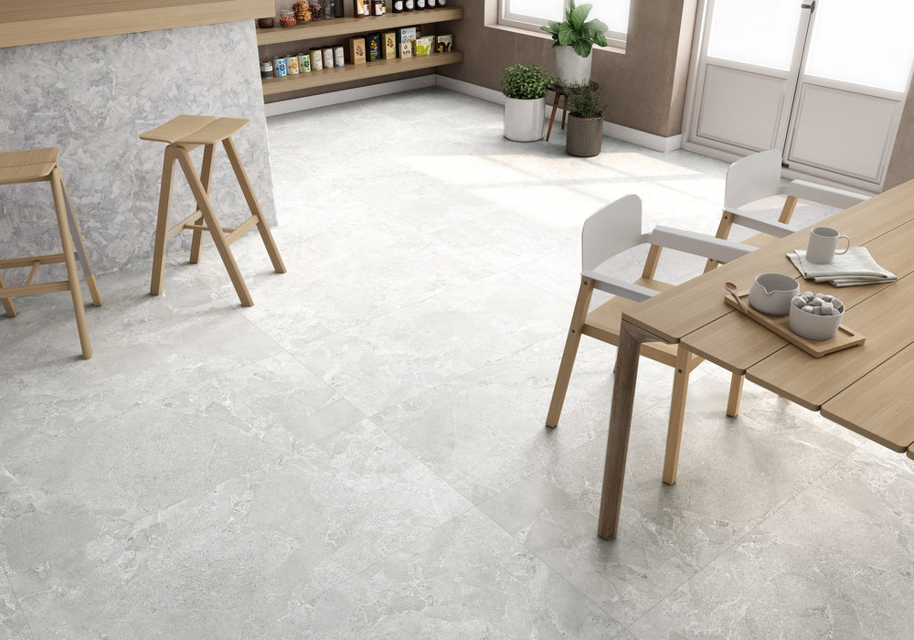 Avalon Arena 12x24 matte porcelain tile with a neutral tone, adding understated sophistication to modern surfaces.