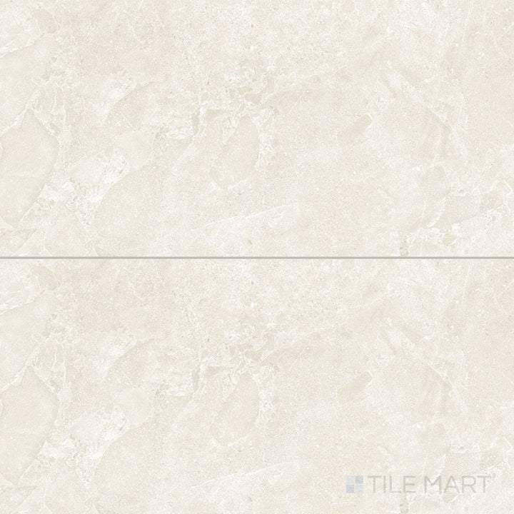 Neutral Arena tones and a smooth matte finish bring subtle warmth to this 12x24 porcelain tile.