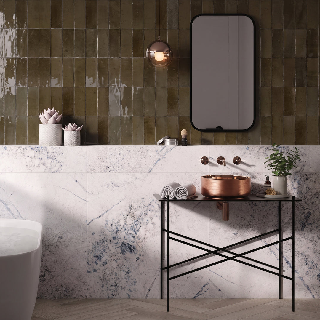 Agadir Musgo 3X11 Bright Porcelain Subway Tile