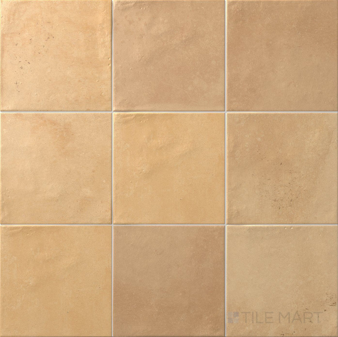 Rich terracotta brown with a matte finish lends earthy warmth to this 6x6 Agadir Cotto Oscuro tile.