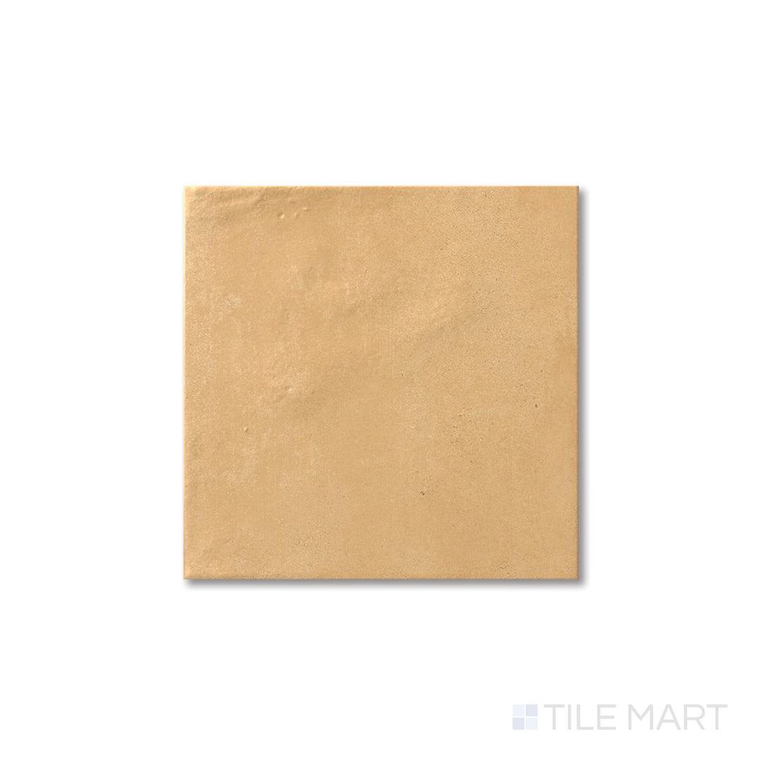 Overhead shot of Agadir Cotto Oscuro 6x6 tile with earthy terracotta tones and a matte porcelain texture.