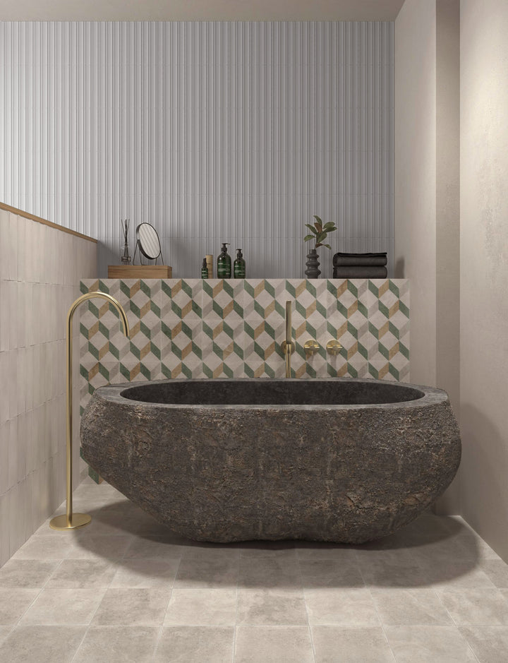 Milano Scala Grigio 4.5x9 matte porcelain tile featuring dimensional texture and a cool grey finish.