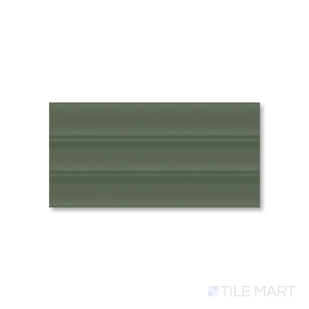 Top-down view of Milano Scala Bosco tile in earthy green tones with a refined matte finish and rectangular proportions.