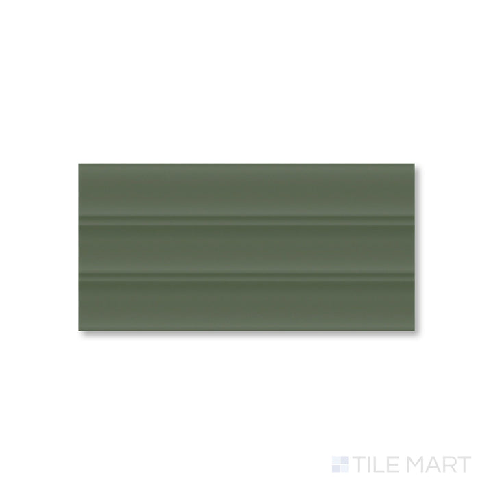 Top-down view of Milano Scala Bosco tile in earthy green tones with a refined matte finish and rectangular proportions.