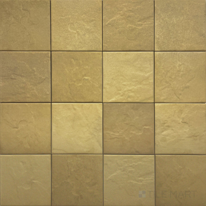 Textured matte surface and warm stone-inspired color define this 6x6 Golden Stone anti-slip porcelain tile.
