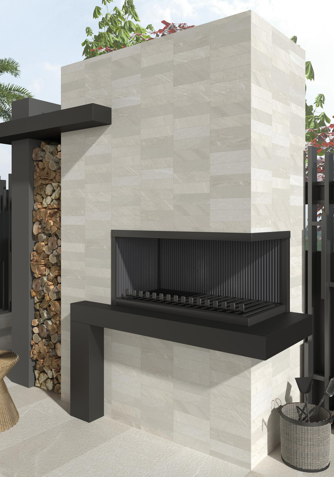 Real-life application of Pietrasanta Ivory 3x11 tile, highlighting its matte finish and versatility for modern interior design.