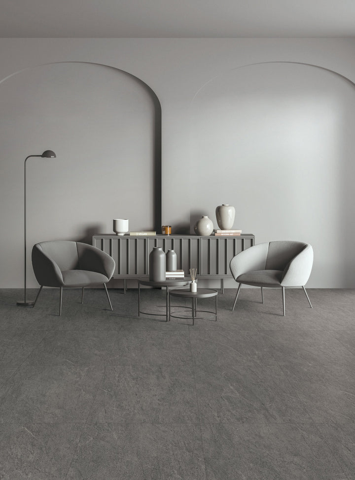 Grand Lux Soft Sound Owen Concrete 18X18 Matte Luxury Vinyl Tile