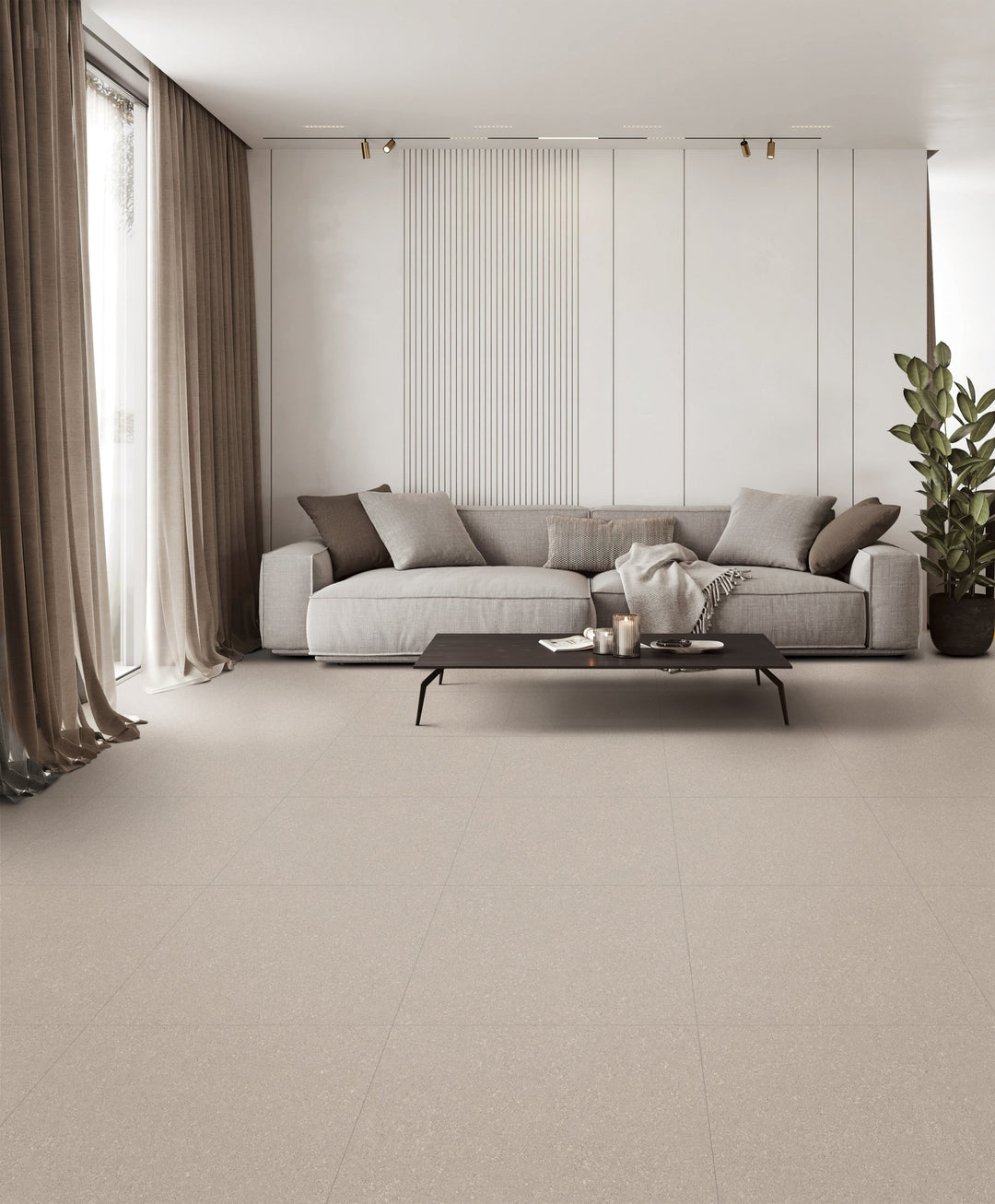 Grand Lux Soft Sound Nora Crema 18X18 Matte Luxury Vinyl Tile
