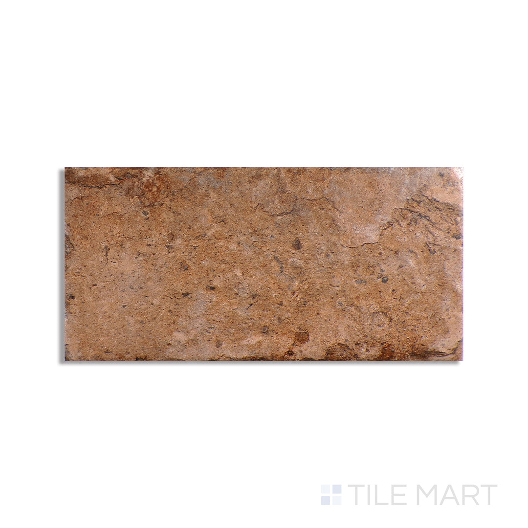 Above shot showcasing the OLD CHICAGO tile, sized 4X8, with a matte surface that enhances its warm hue.