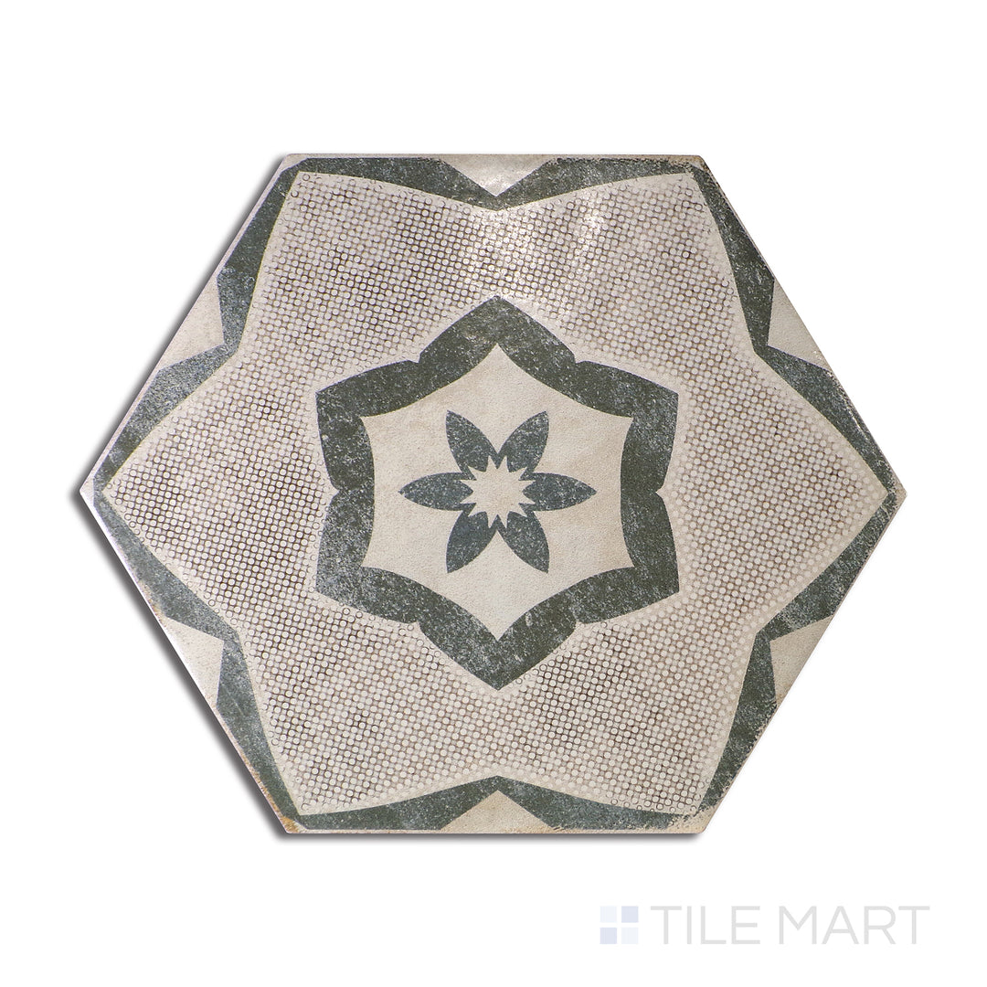 Bird's eye view showcasing the COTONE EDEN tile, sized 7x8, with a matte surface that enhances its soft undertone.