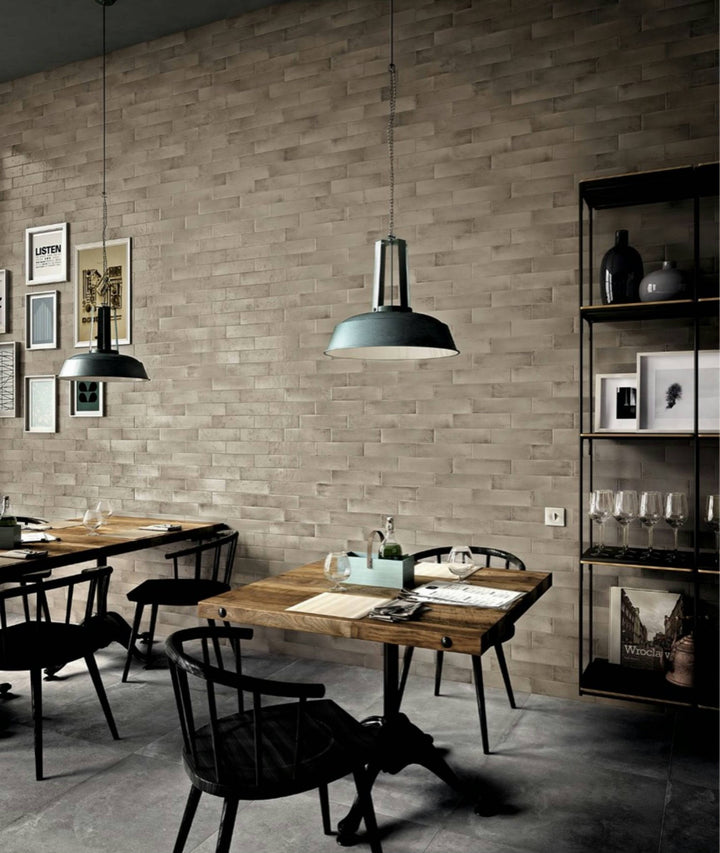 A contemporary decor, featuring FANGO EDEN tile with a matte texture, bringing a sleek look to the room.