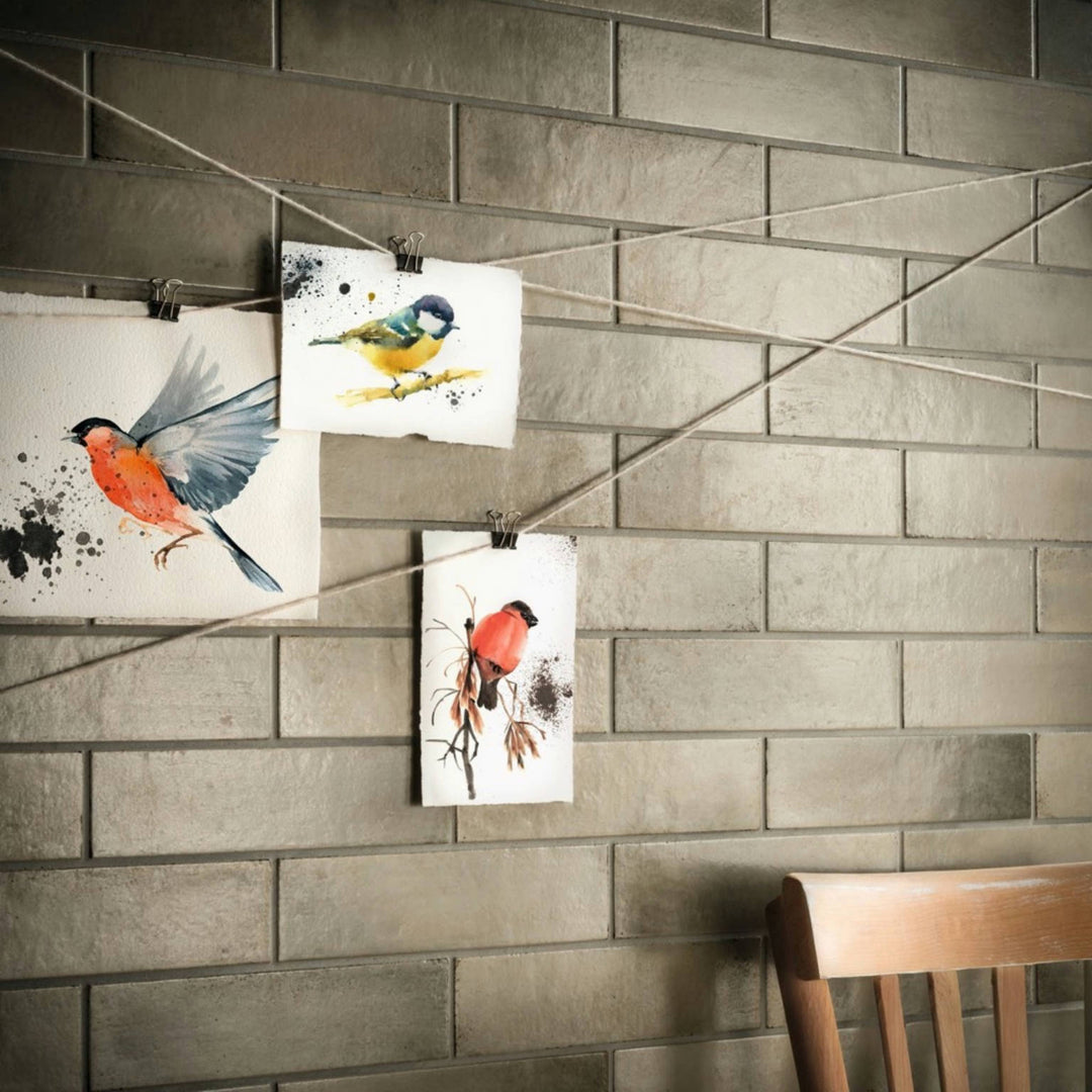 A room scene, featuring GREIGE EDEN tile with a matte texture, enhancing the overall ambiance.