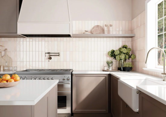 A modern space, featuring CARBON HIGHLAND LAKE tile with a glossy texture, offering a clean and contemporary feel.