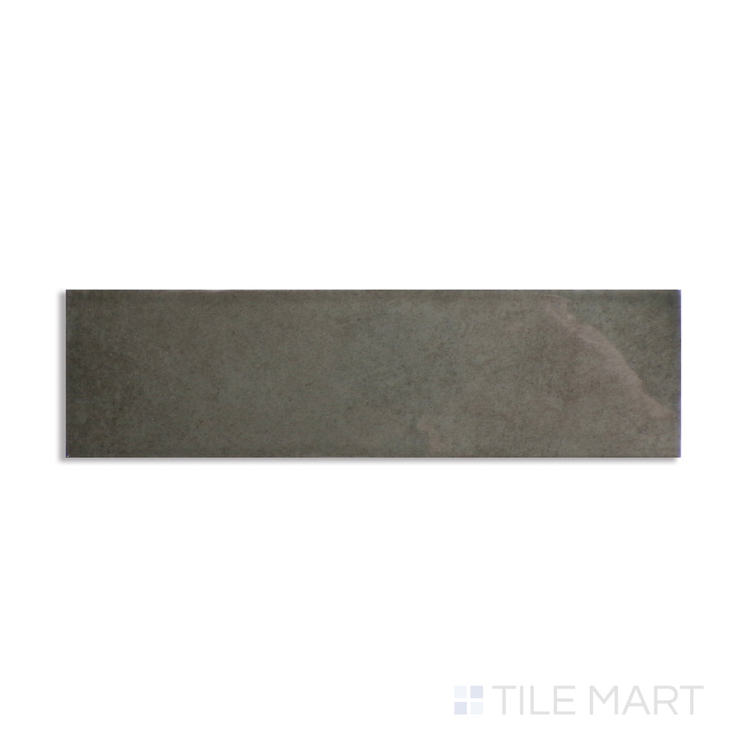 Aerial shot showcasing the OLIVE HIGHLAND LAKE tile, sized 3x10, with a glossy finish that enhances its deep shade.