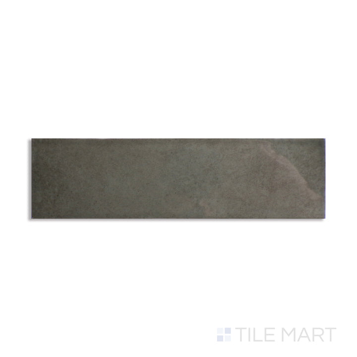 Aerial shot showcasing the OLIVE HIGHLAND LAKE tile, sized 3x10, with a glossy finish that enhances its deep shade.