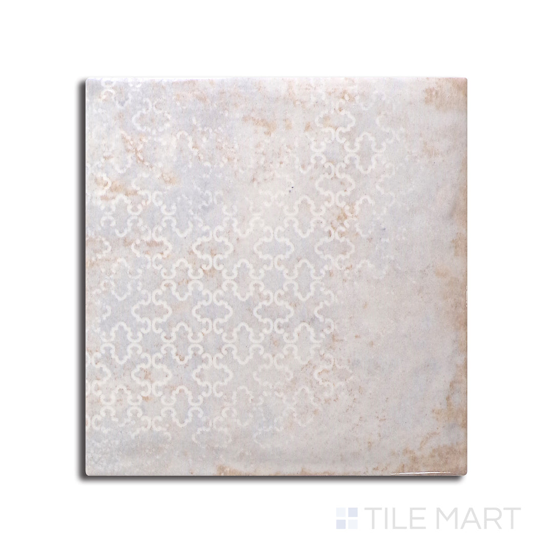 Top angle showcasing the CLOUDY INTERMIX tile, sized 6x6, with a matte surface that enhances its warm hue.