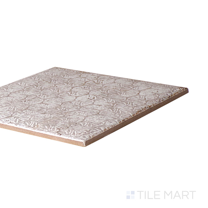 An angled look at the LUNAR INTERMIX tile, highlighting its smooth glaze and the boldness of its vivid tint.