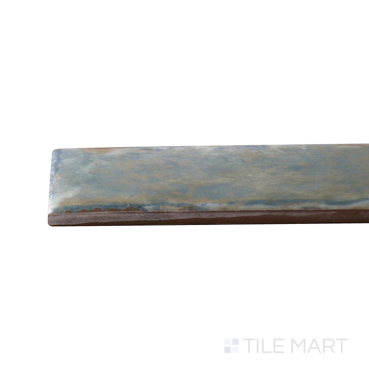 Precise edge of the 2x10 ORGANIC CLAY tile, made from crafted ceramic.