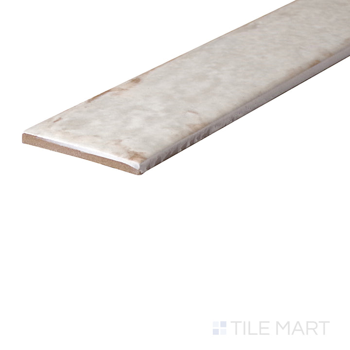 An angled look at the STEAM ORGANIC CLAY tile, highlighting its smooth glaze and the boldness of its soft undertone.