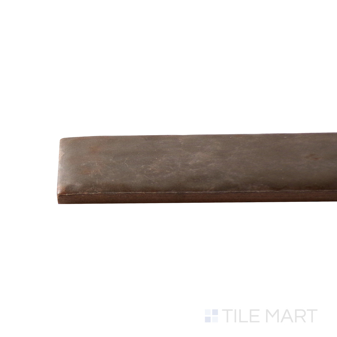 Corner perspective of the 2x10 ORGANIC CLAY tile, made from crafted ceramic.