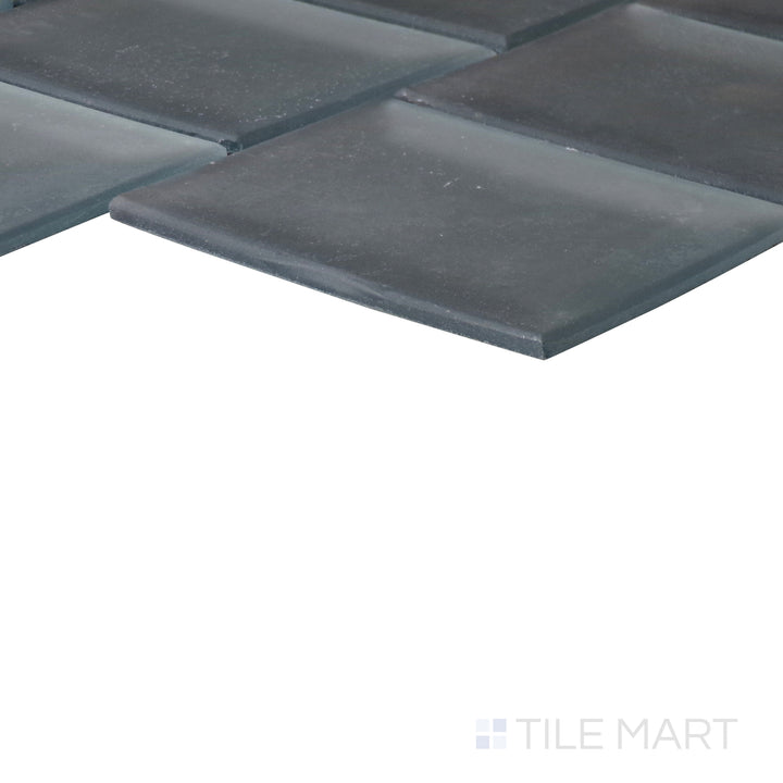 An angled look at the MALIBU SUN DOWNER PRISM tile, highlighting its glossy finish and the boldness of its deep shade.
