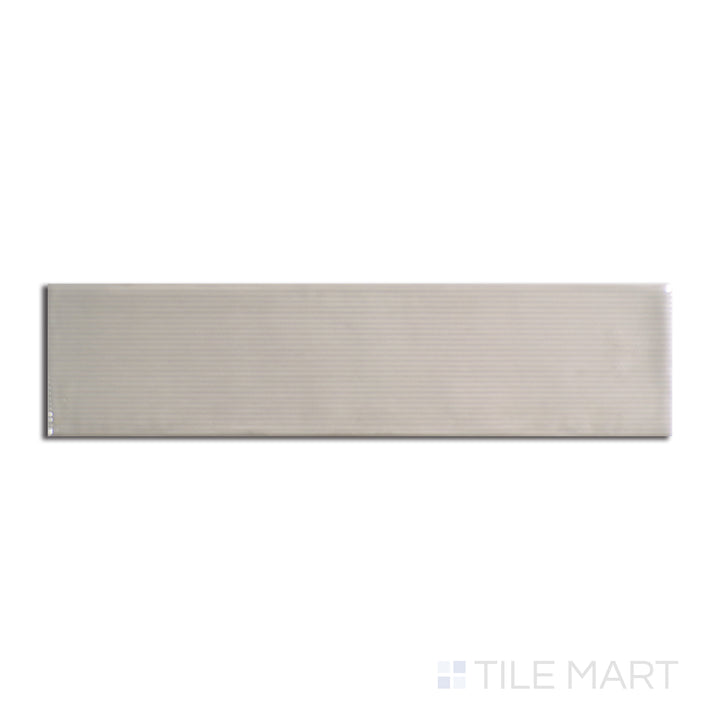 Aerial shot showcasing the GREIGE ZEN tile, sized 3x12, with a reflective sheen that enhances its soft undertone.