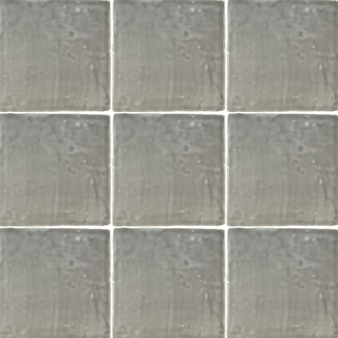 Top angle showcasing the grey vintage tile, sized 5.2x5.2, with a smooth glaze that enhances its deep shade.