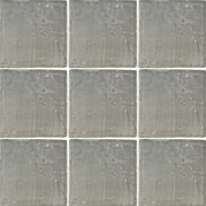 Top angle showcasing the grey vintage tile, sized 5.2x5.2, with a smooth glaze that enhances its deep shade.