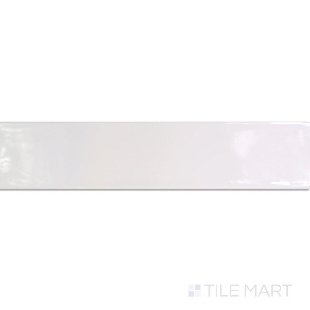 An angled look at the blanco maui tile, highlighting its matte surface and the boldness of its vivid tint.