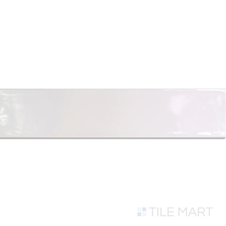 An angled look at the blanco maui tile, highlighting its matte surface and the boldness of its vivid tint.