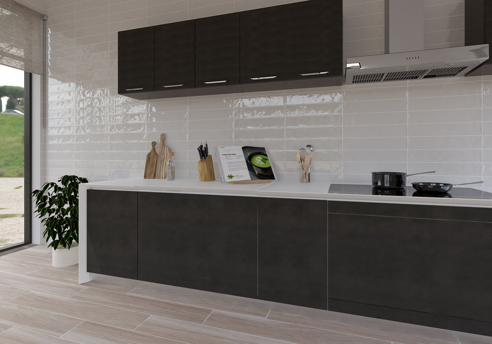 Transform your space into a tropical retreat with Maui Blanco 4X21 glossy ceramic tile, radiating coastal elegance.