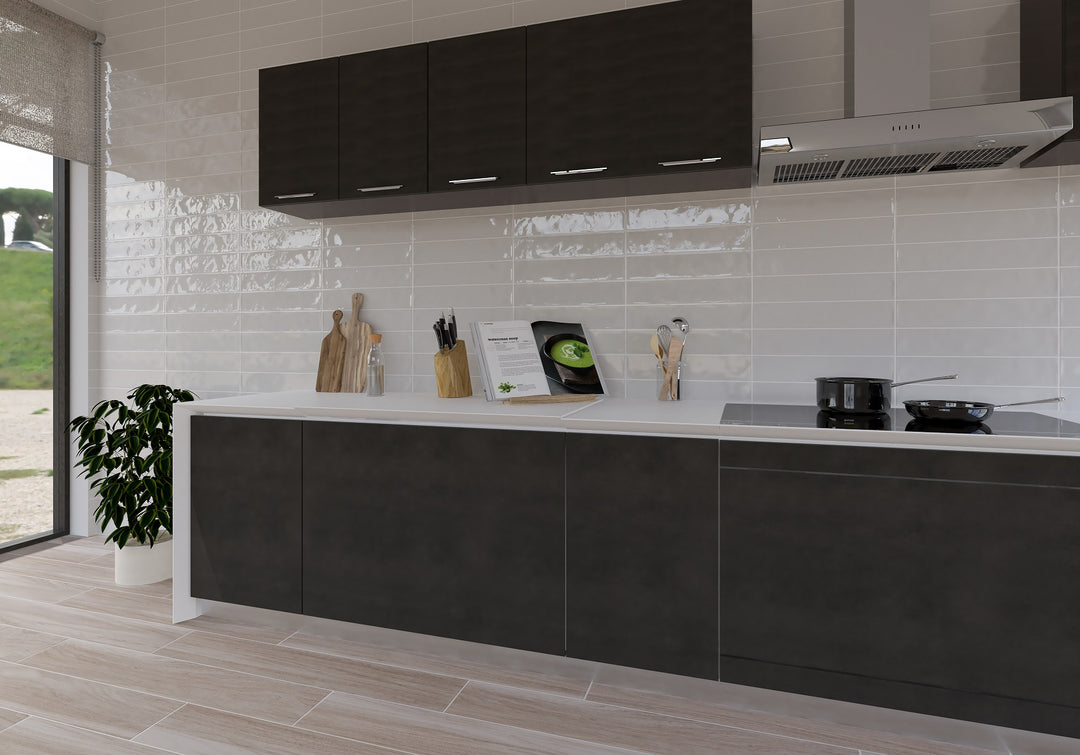Transform your space into a tropical retreat with Maui Blanco 4X21 glossy ceramic tile, radiating coastal elegance.